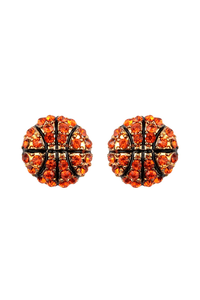 BASKETBALL FASHION SPORTS RHINESTONE EARRINGS - STYLE 2