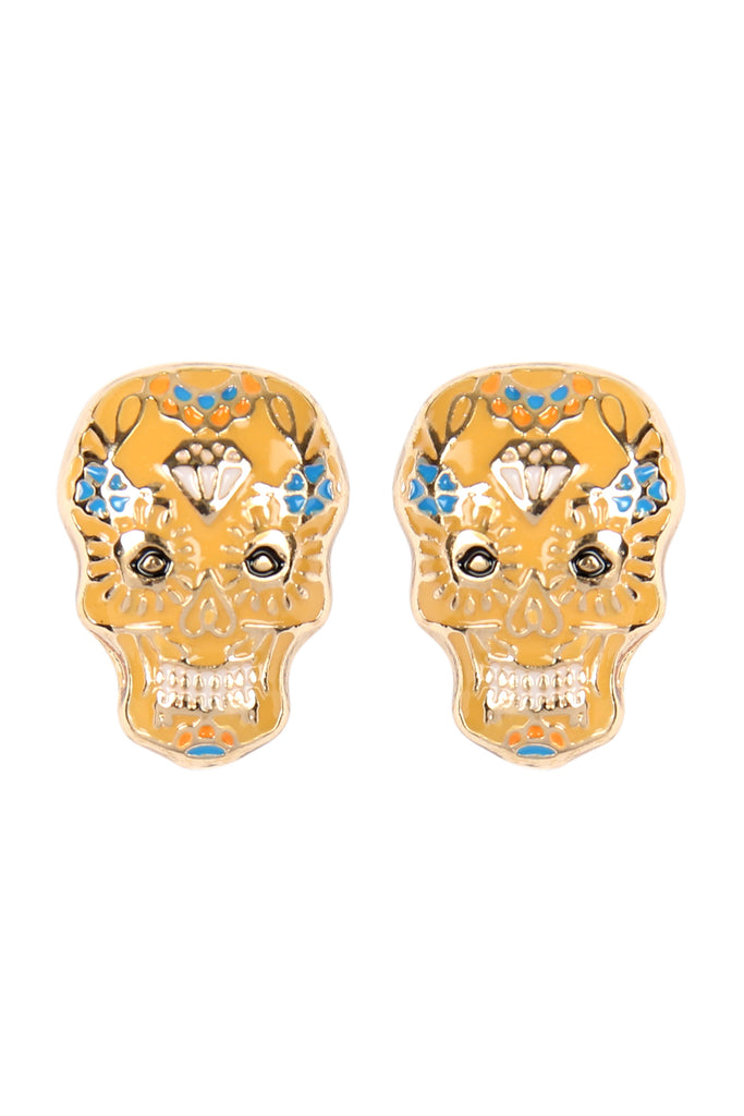 E7468 - SKULL ART FASHION EARRINGS