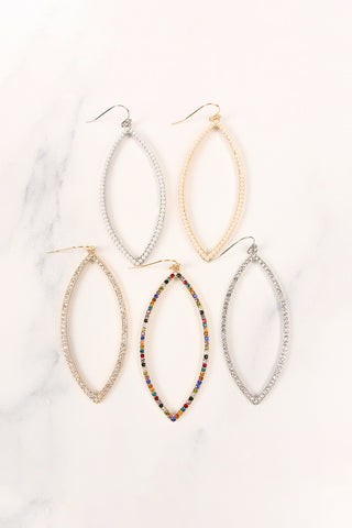 MYE1038 - FAN SHAPE DROP HOOP EARRINGS