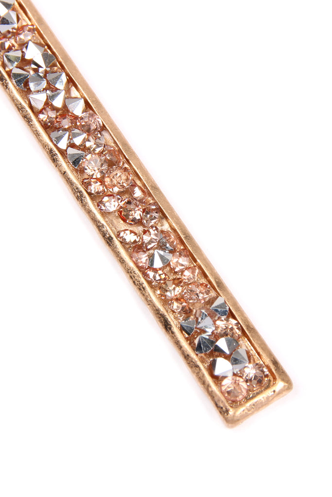 GLITTER FACETED BAR DROP EARRINGS