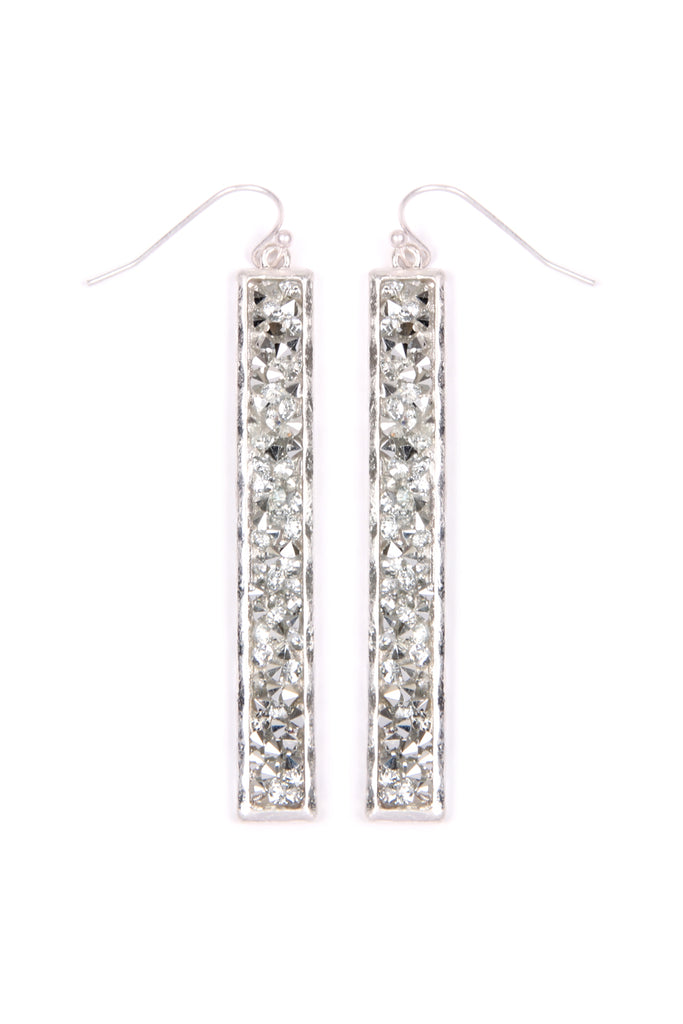 GLITTER FACETED BAR DROP EARRINGS