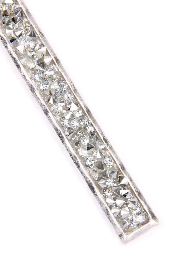 GLITTER FACETED BAR DROP EARRINGS