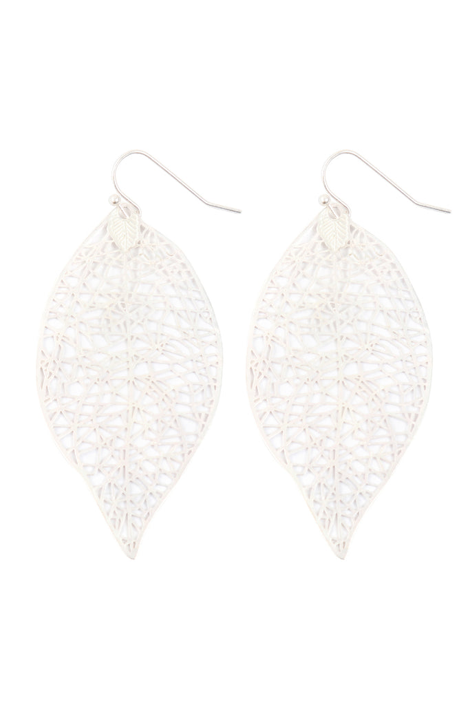 LEAF FILIGREE DANGLING EARRINGS