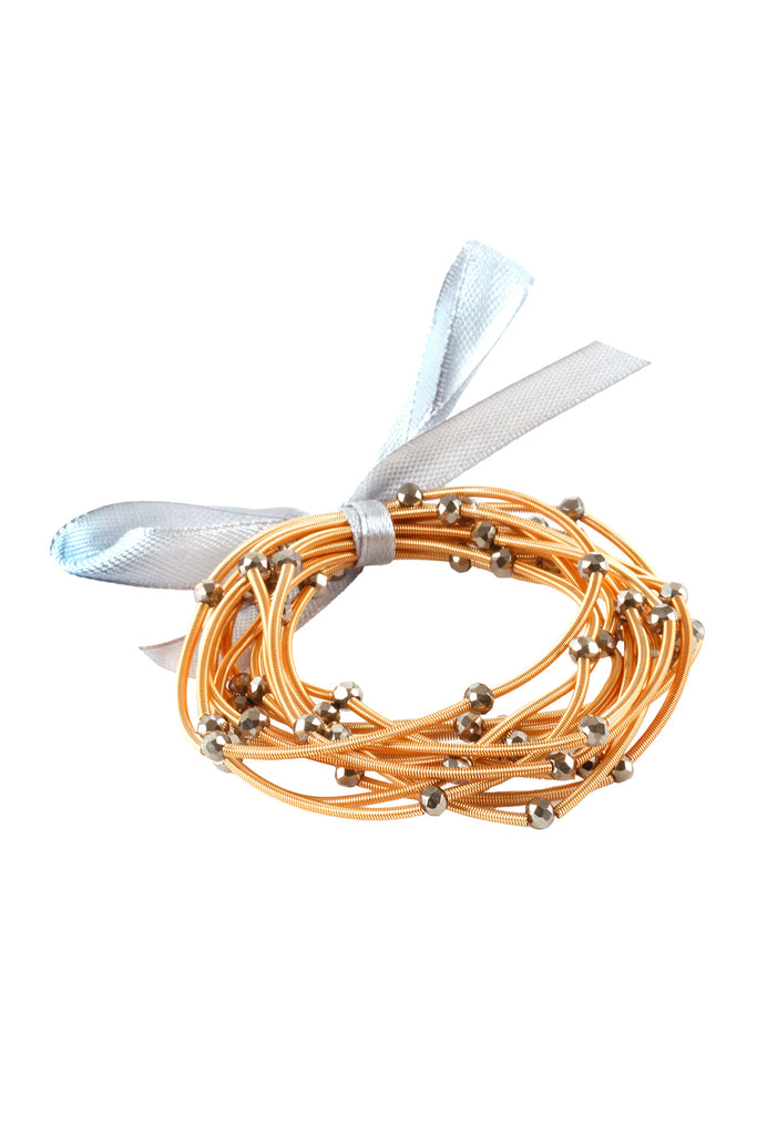 FB1930 - GLASS BEAD SPRING WIRE MULTI ELASTIC BRACELET