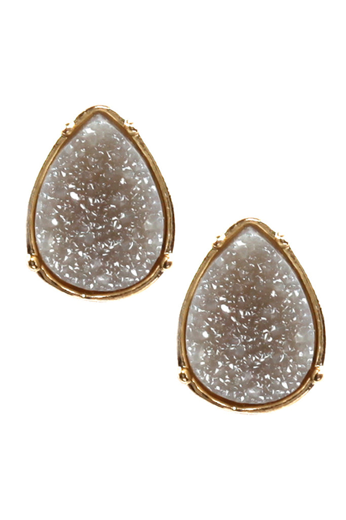 FE1918 - DRUZY TEARDROP POST EARRINGS