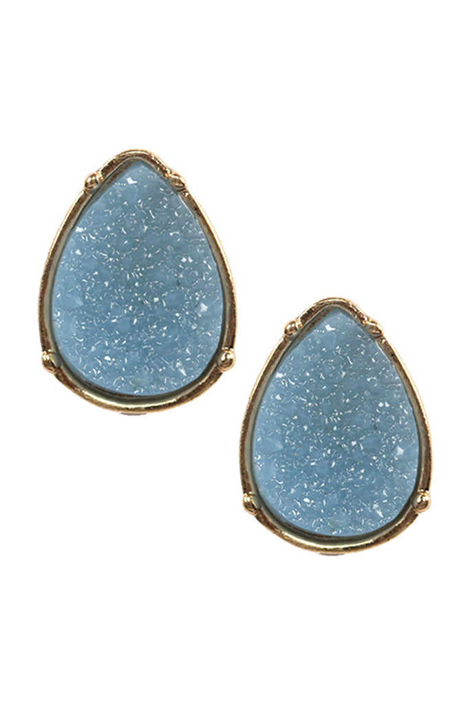FE1918 - DRUZY TEARDROP POST EARRINGS