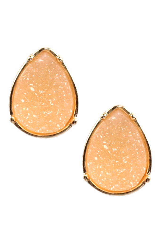 FE1918 - DRUZY TEARDROP POST EARRINGS