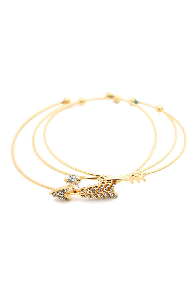 Rhinestone Arrow Cuff Set