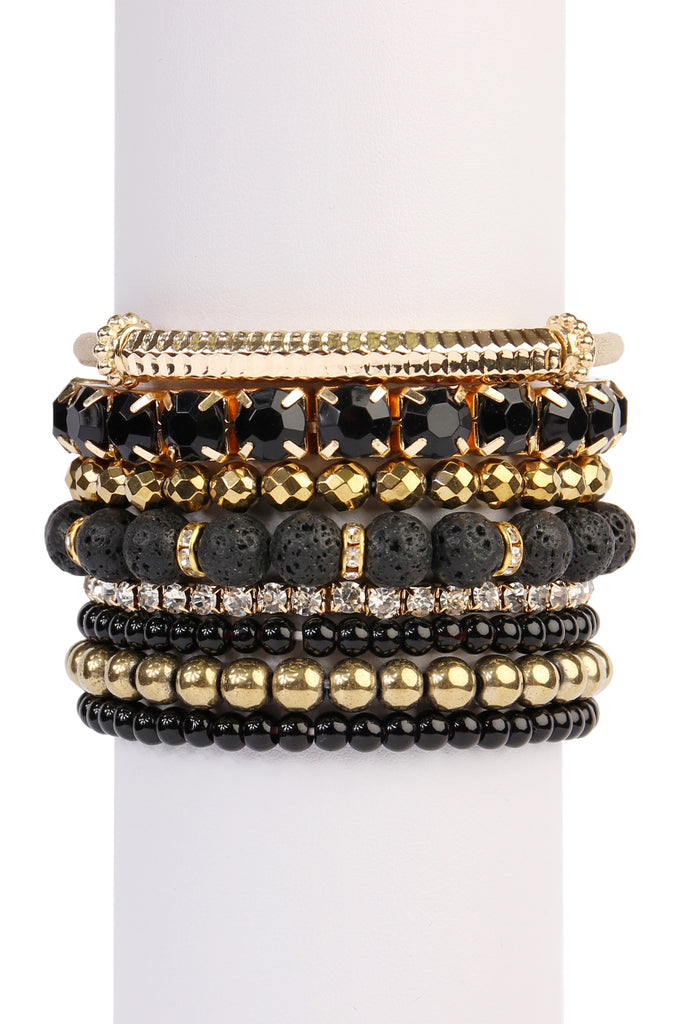 MIXED BEADS CHARM MULTI LINE BRACELET