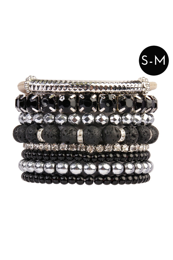 MIXED BEADS CHARM MULTI LINE BRACELET