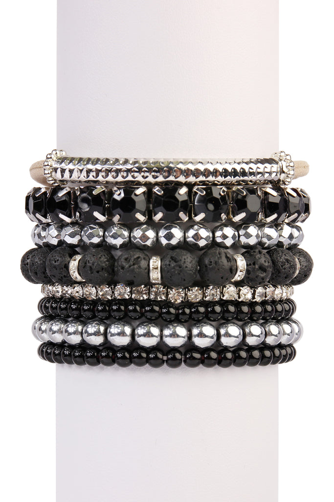 MIXED BEADS CHARM MULTI LINE BRACELET