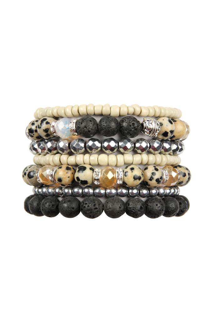 HDB2063 - Lava Stone Stack Bracelet Set