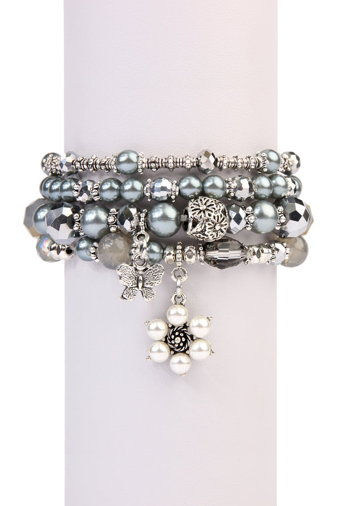 BUTTERFLY PEARL CLASSY STACKABLE BRACELET