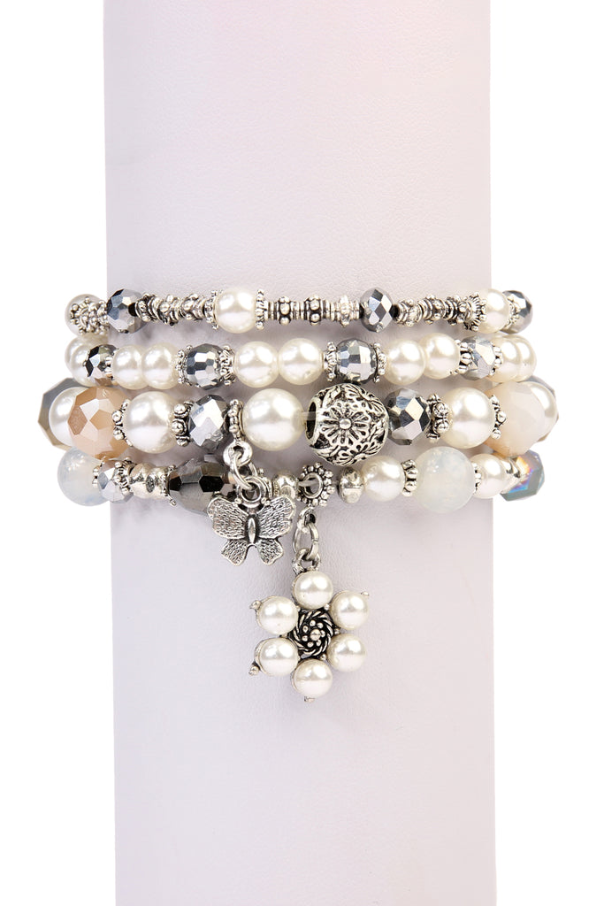 BUTTERFLY PEARL CLASSY STACKABLE BRACELET