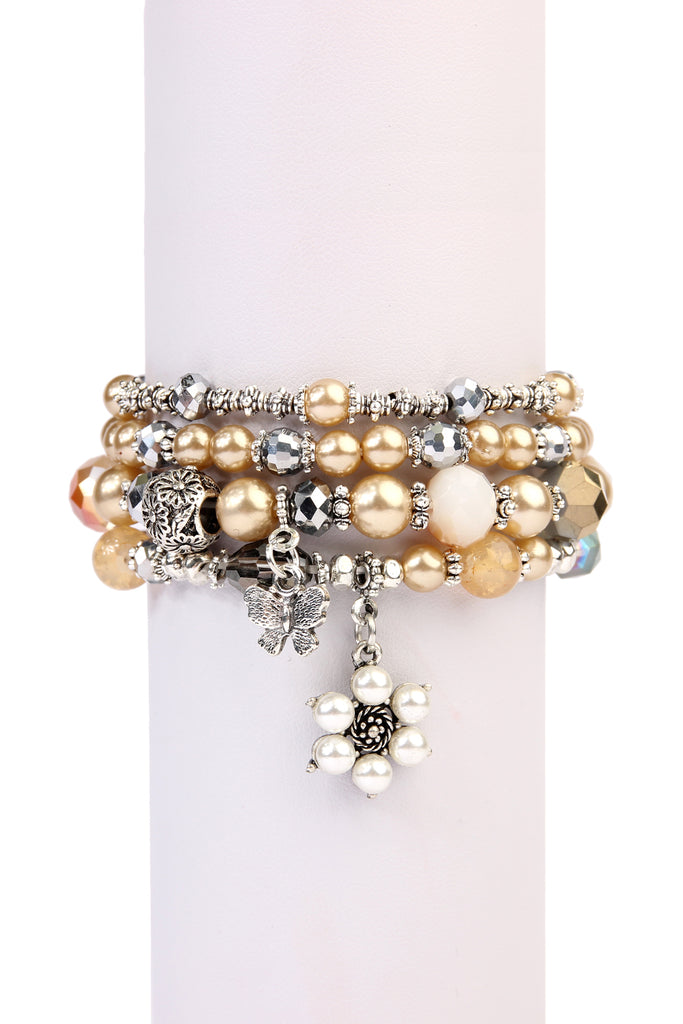 BUTTERFLY PEARL CLASSY STACKABLE BRACELET