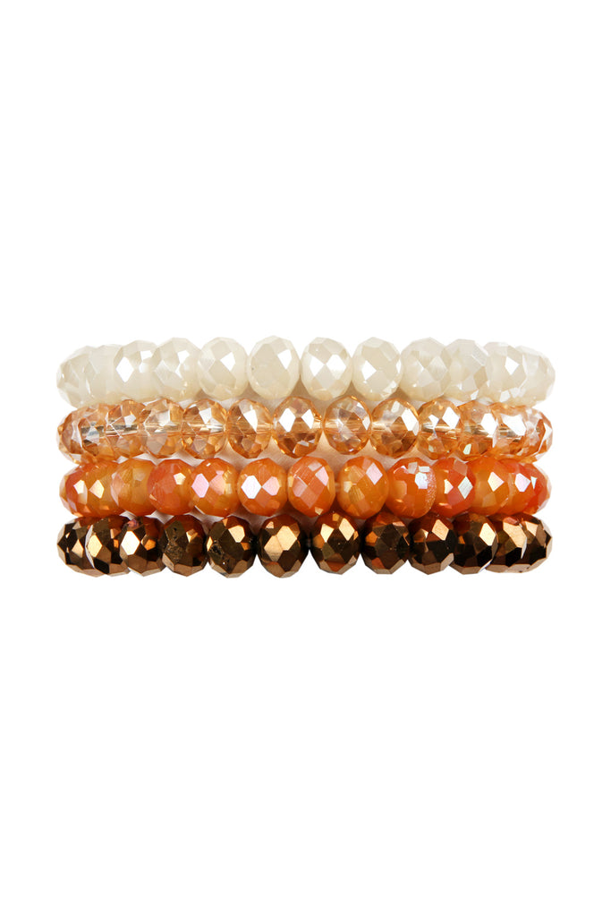 FOUR LINE CRYSTAL BEADS STRETCH BRACELET