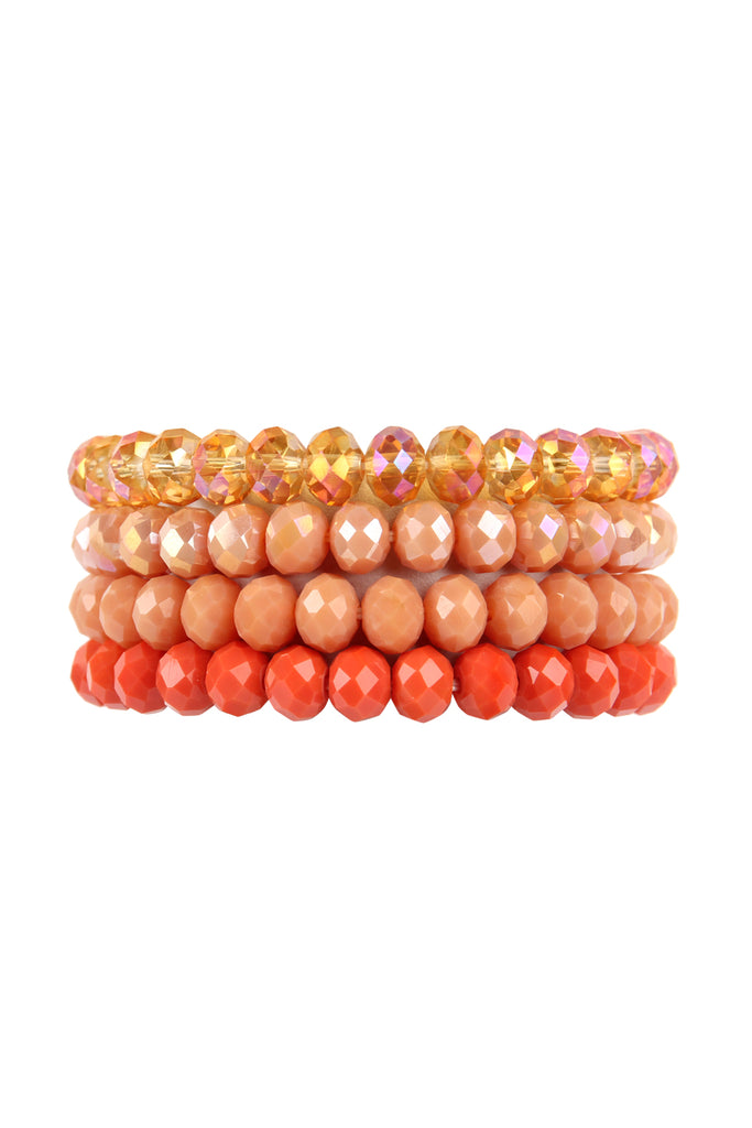 FOUR LINE CRYSTAL BEADS STRETCH BRACELET