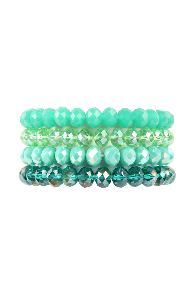 FOUR LINE CRYSTAL BEADS STRETCH BRACELET