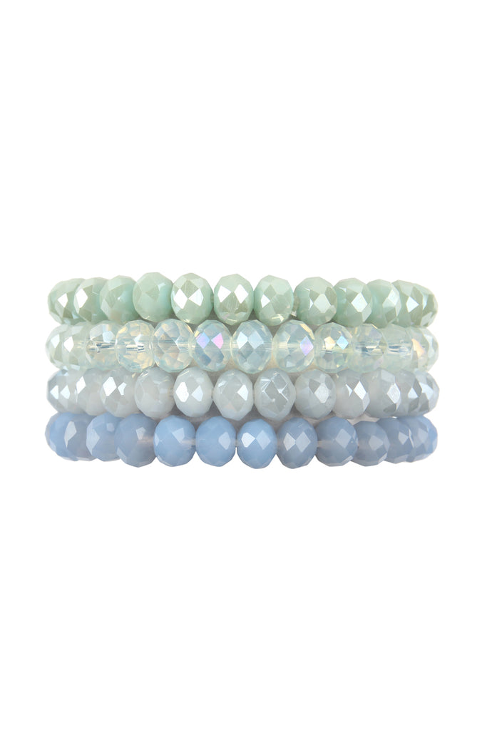 FOUR LINE CRYSTAL BEADS STRETCH BRACELET