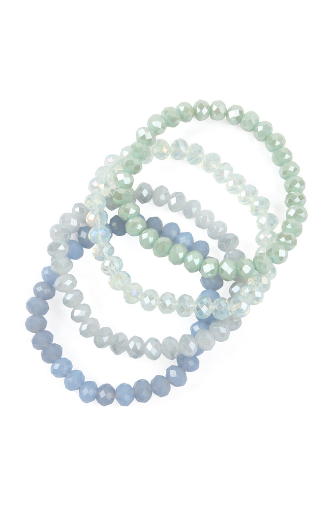 FOUR LINE CRYSTAL BEADS STRETCH BRACELET