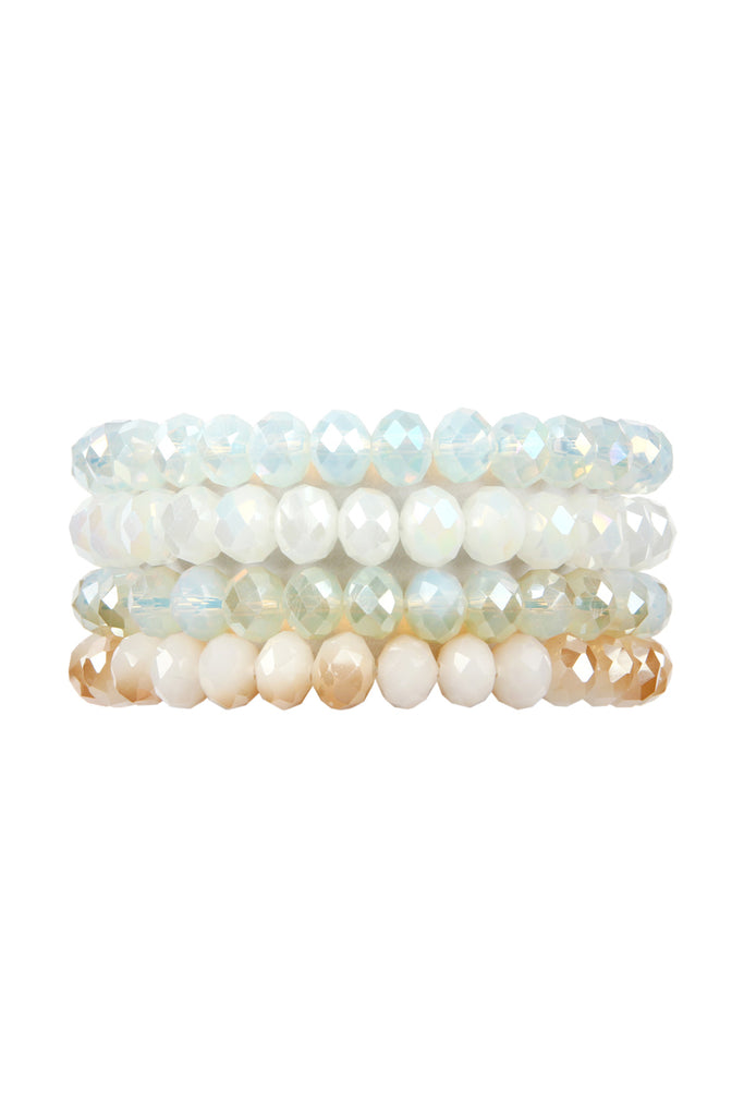FOUR LINE CRYSTAL BEADS STRETCH BRACELET