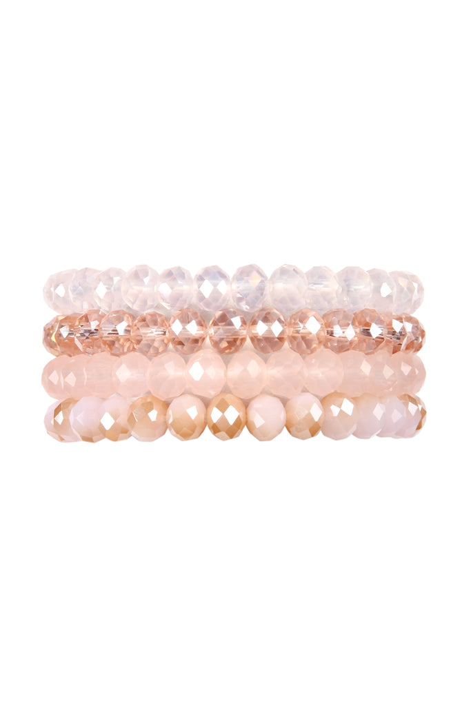FOUR LINE CRYSTAL BEADS STRETCH BRACELET
