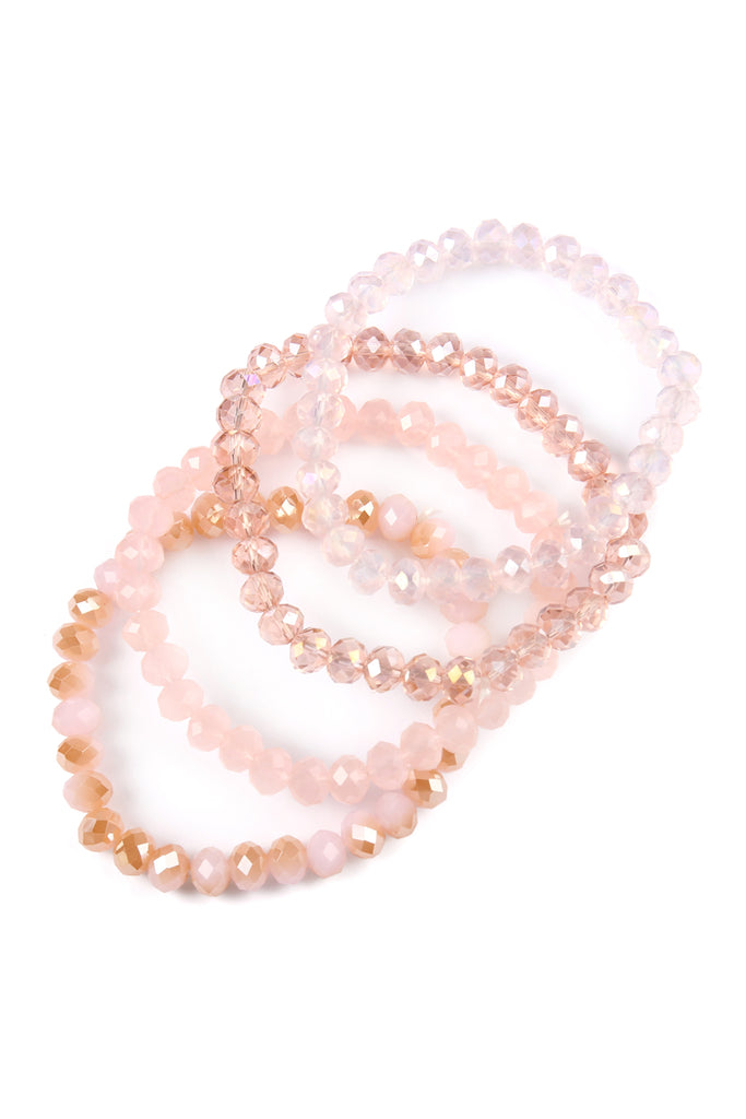 FOUR LINE CRYSTAL BEADS STRETCH BRACELET