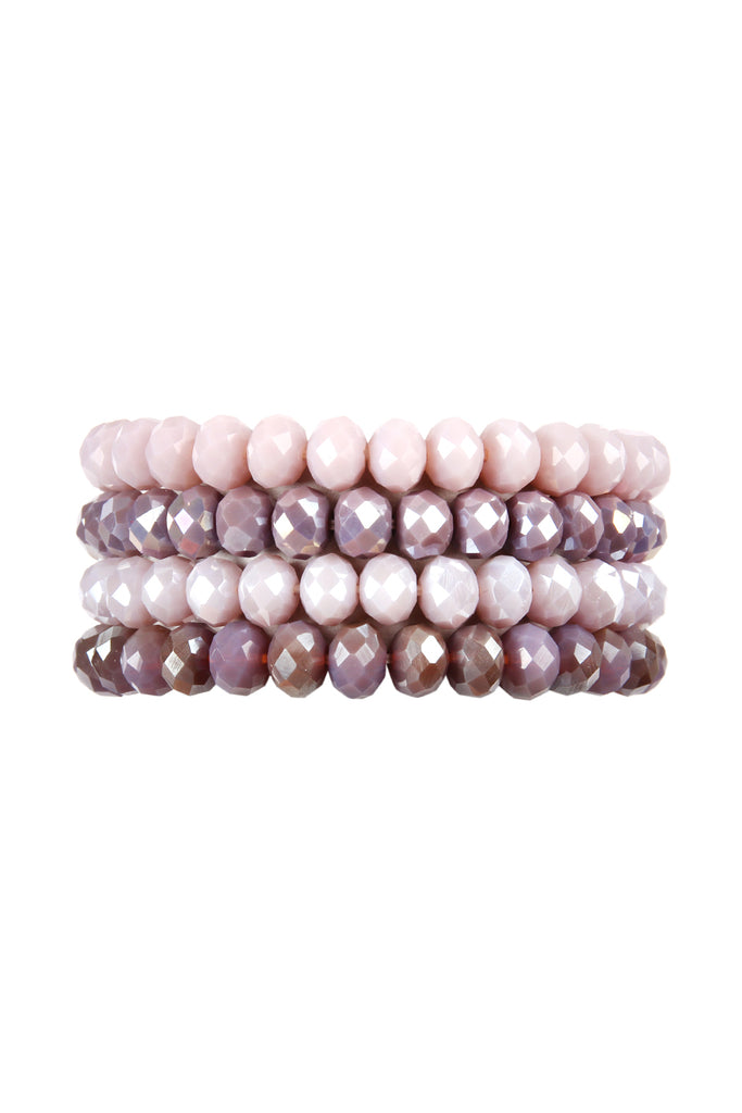 FOUR LINE CRYSTAL BEADS STRETCH BRACELET