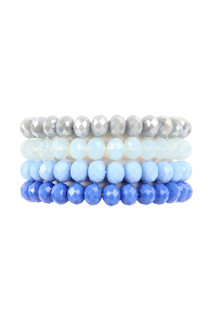 FOUR LINE CRYSTAL BEADS STRETCH BRACELET