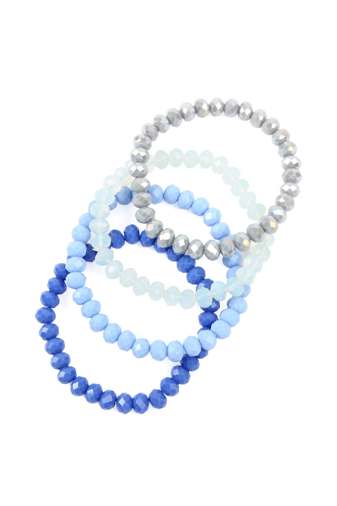FOUR LINE CRYSTAL BEADS STRETCH BRACELET