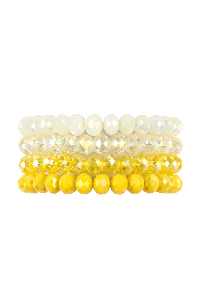 FOUR LINE CRYSTAL BEADS STRETCH BRACELET