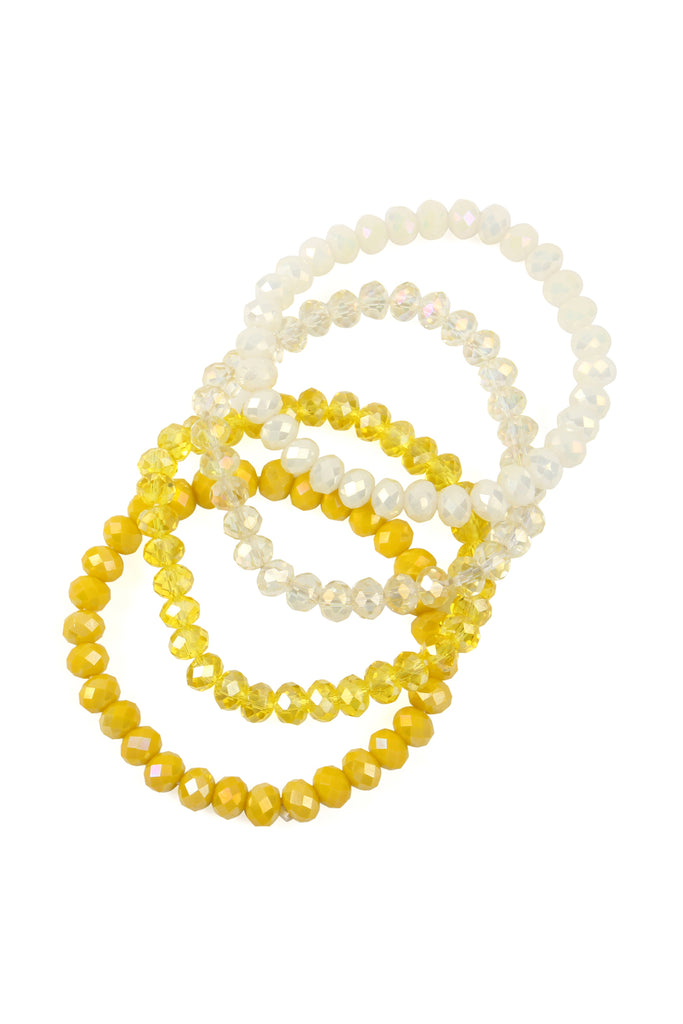 FOUR LINE CRYSTAL BEADS STRETCH BRACELET