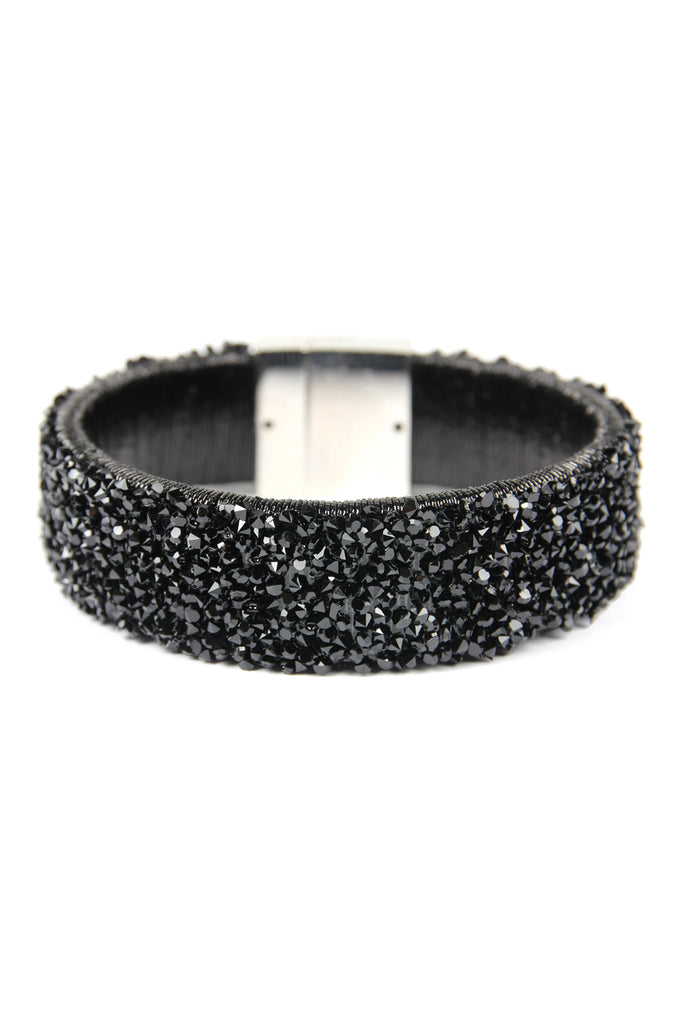 Rhinestone Embellished Magnetic Lock Bracelet