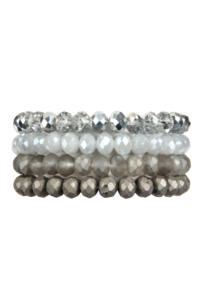 FOUR-LINE GLASS BEADS STRETCH BRACELET