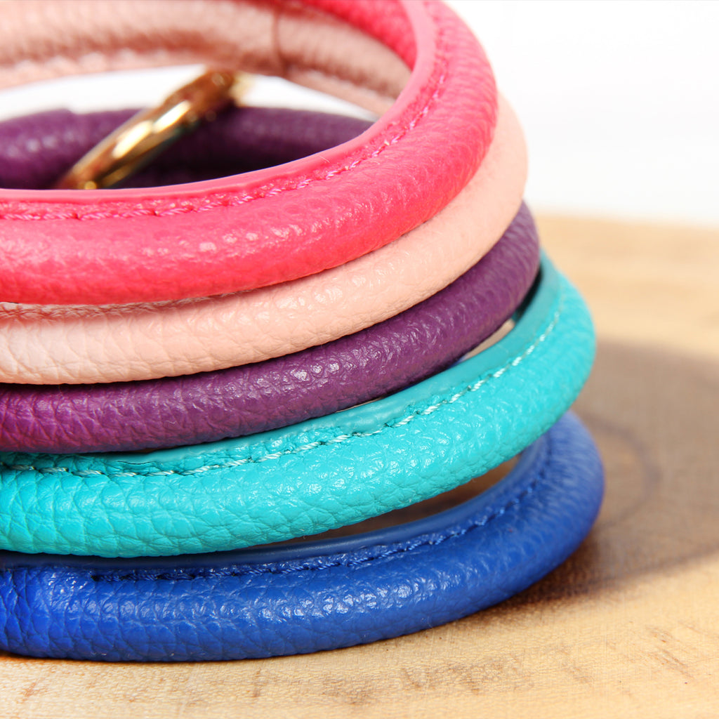 LEATHER COATED KEY RING WITH LEATHER TASSEL