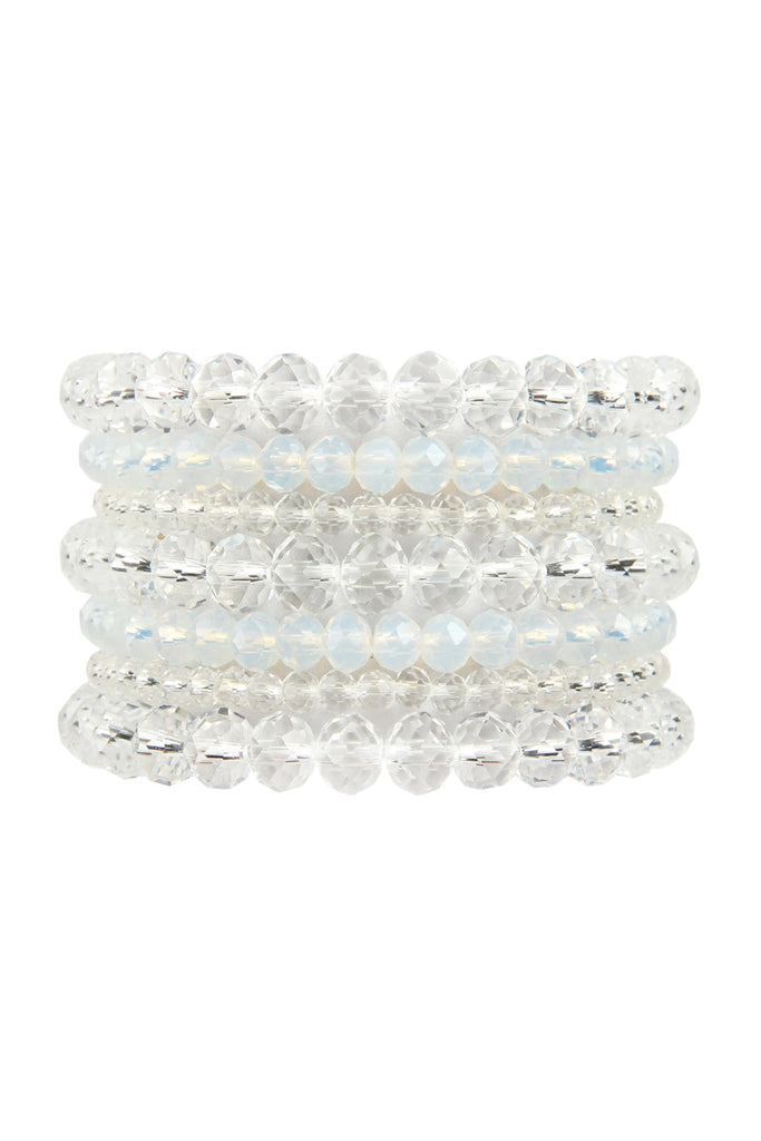 SEVEN LINES GLASS BEADS STRETCH BRACELET