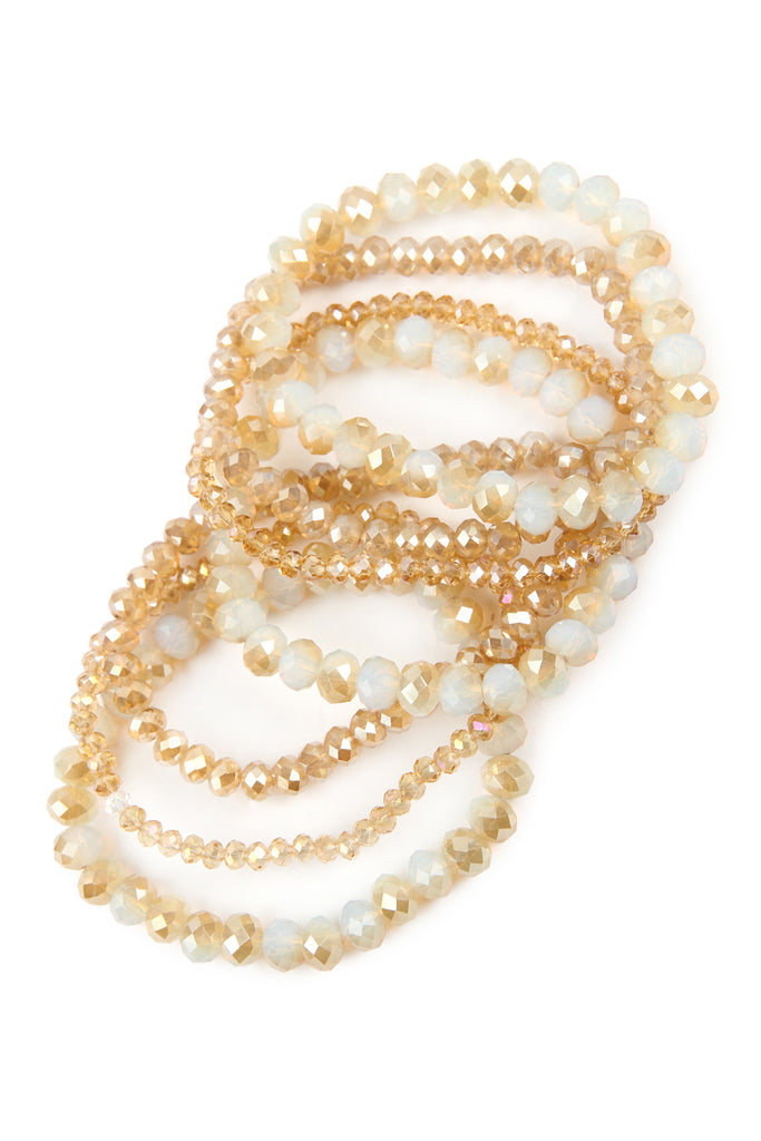 SEVEN LINES GLASS BEADS STRETCH BRACELET