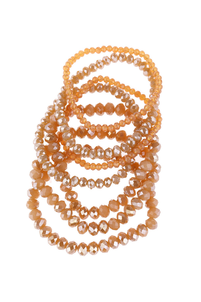 SEVEN LINES GLASS BEADS STRETCH BRACELET