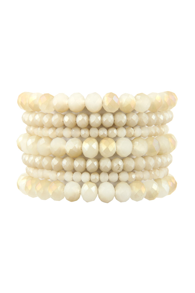 SEVEN LINES GLASS BEADS STRETCH BRACELET