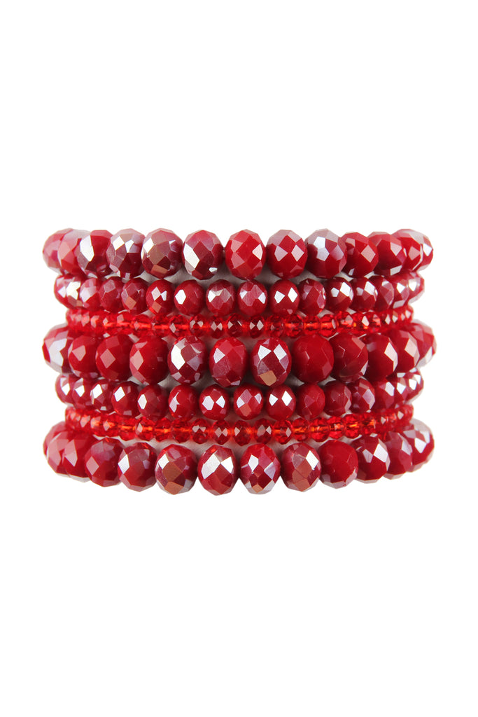SEVEN LINES GLASS BEADS STRETCH BRACELET