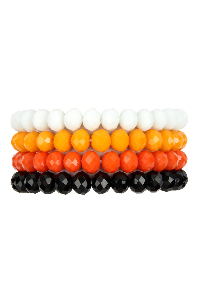 FOUR LINE RONDELLE BEADS STRETCH BRACELET