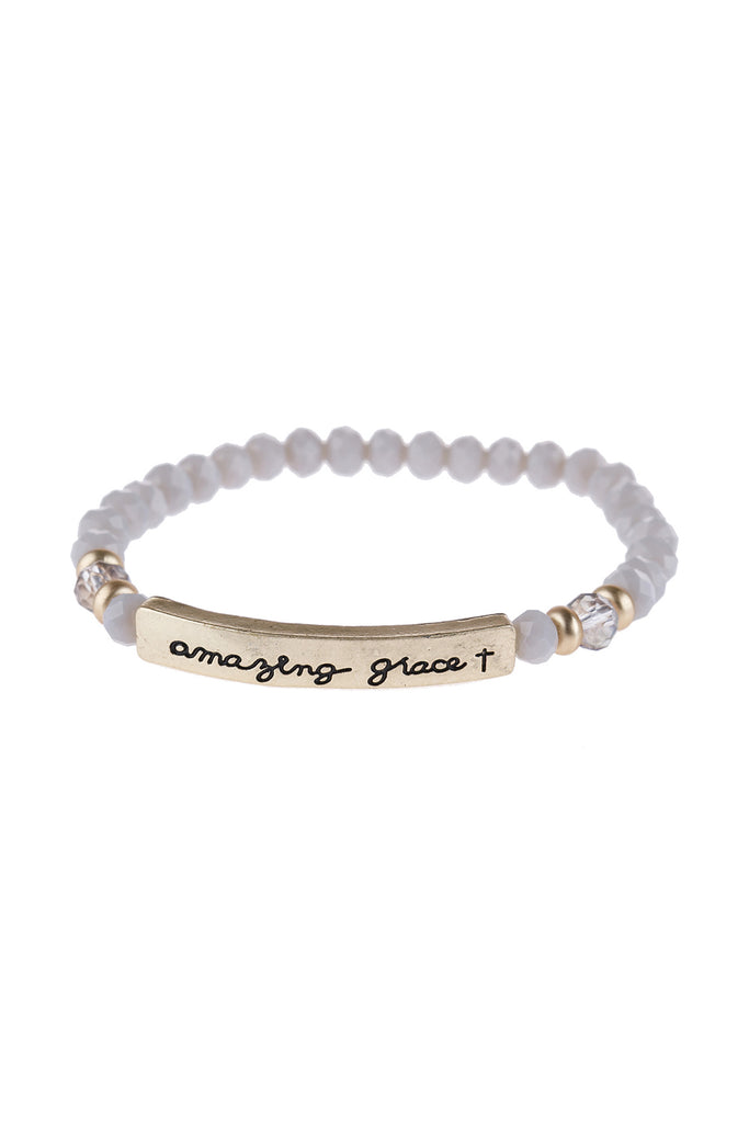 HDB3006 - "AMAZING GRACE" RONDELLE BEADS STRETCHABLE BRACELET