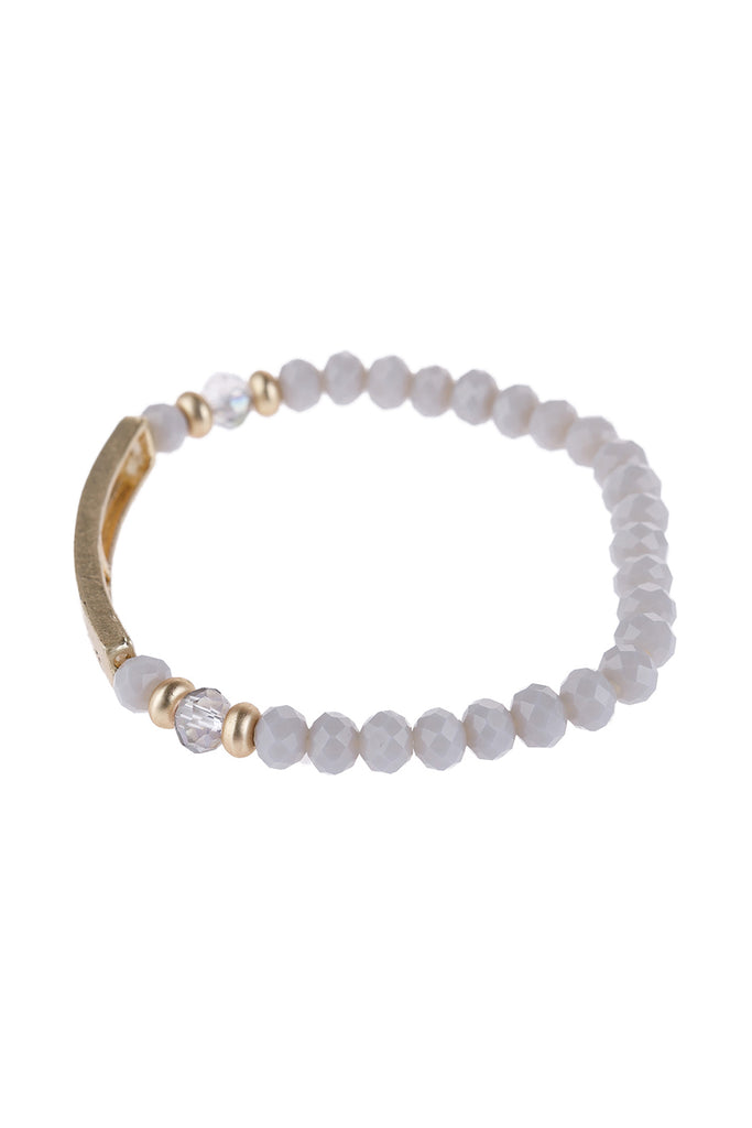 HDB3006 - "AMAZING GRACE" RONDELLE BEADS STRETCHABLE BRACELET