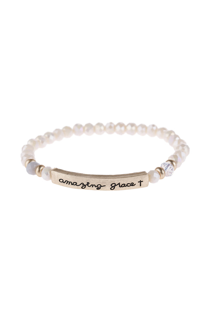 HDB3006 - "AMAZING GRACE" RONDELLE BEADS STRETCHABLE BRACELET