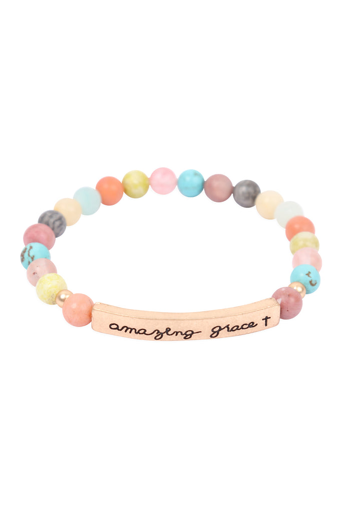"Amazing Grace" Natural Stone Message Bracelet