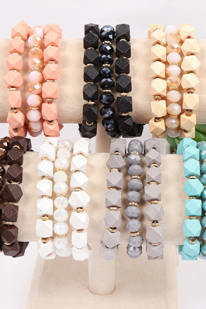 HDB3226 - THREE LINES BEADS BRACELET