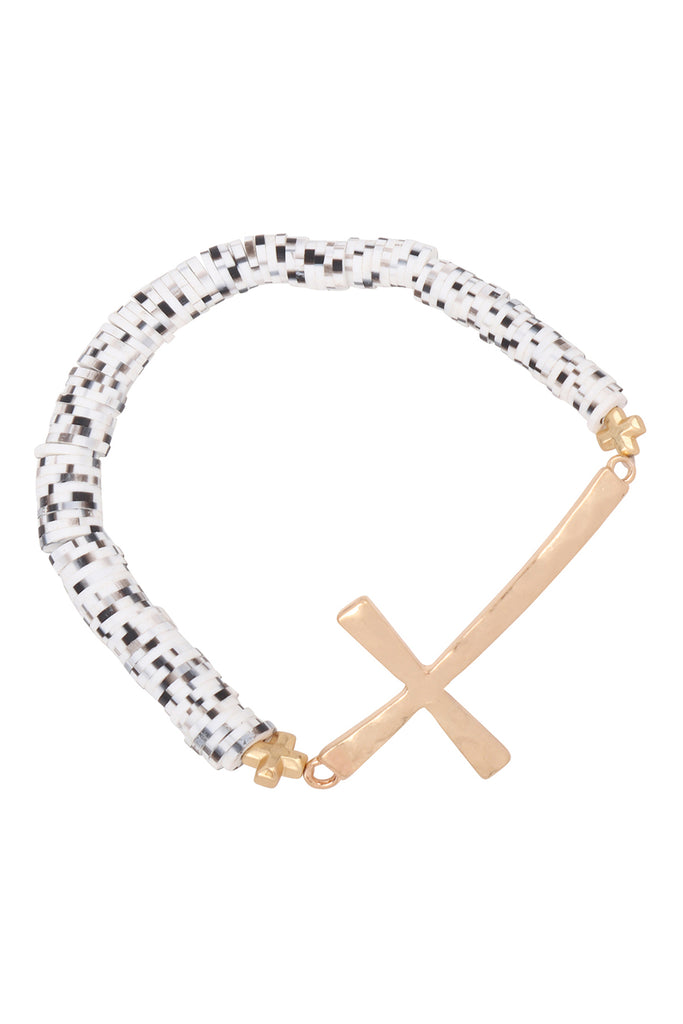 CROSS FIMO CHARM STRECH BRACELET