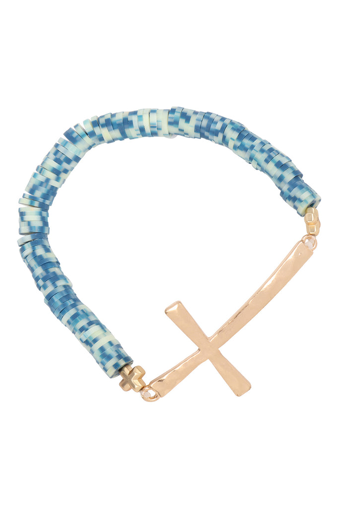 CROSS FIMO CHARM STRECH BRACELET