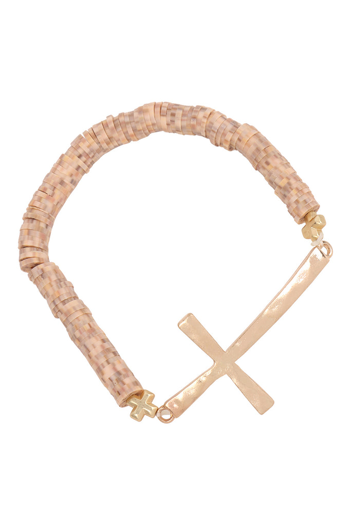 CROSS FIMO CHARM STRECH BRACELET