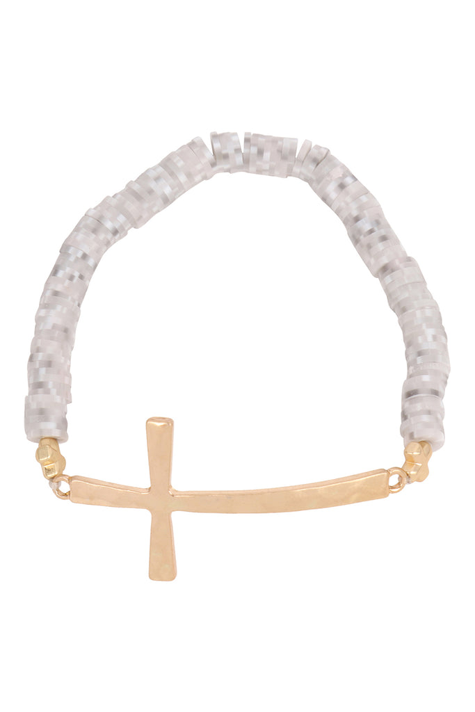 CROSS FIMO CHARM STRECH BRACELET